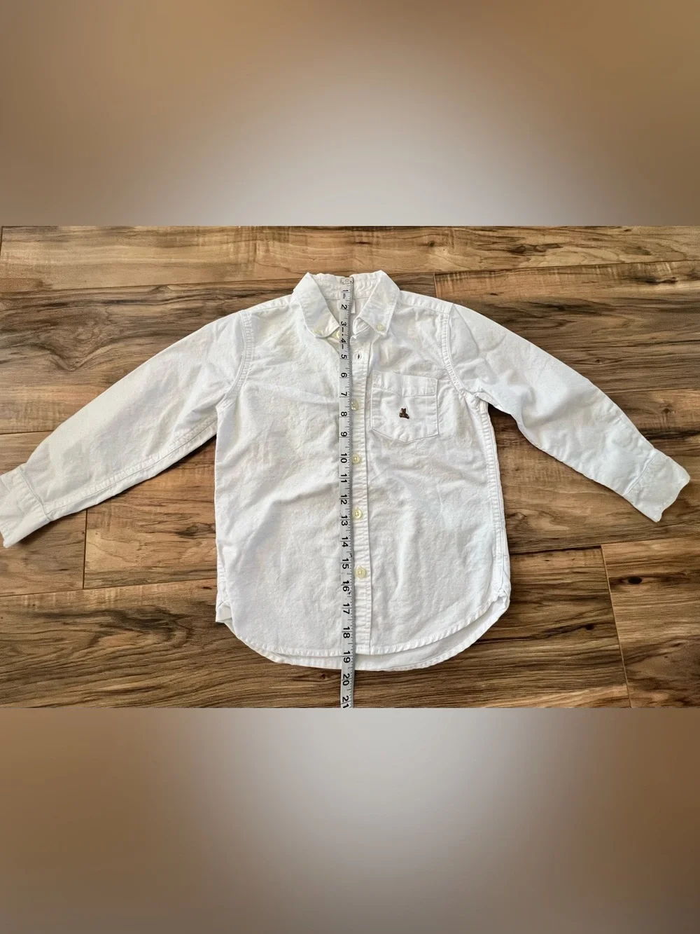 GAP White Button-Down Shirt with Pocket Embroidery